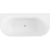 Mexen Oval+ volně stojící přístěnná vana 170 x 80 cm, bílá, přepad kartáčovaný nikl - 52681708000-97