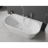 Mexen Oval+ volně stojící přístěnná vana 170 x 80 cm, bílá, přepad kartáčovaný nikl - 52681708000-97