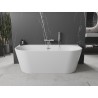 Mexen Oval+ volně stojící přístěnná vana 170 x 80 cm, bílá, přepad kartáčovaný nikl - 52681708000-97