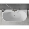 Mexen Oval+ volně stojící přístěnná vana 170 x 80 cm, bílá, přepad kartáčovaný nikl - 52681708000-97