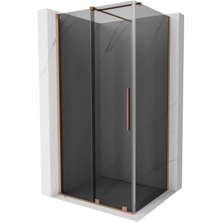 Mexen Velar posuvná sprchová kabina 120 x 110 cm, grafit, kartáčovaná měď - 871-120-110-41-65