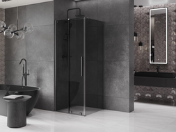 Mexen Velar posuvná sprchová kabina 90 x 90 cm, grafit, kartáčová šedá - 871-090-090-41-66