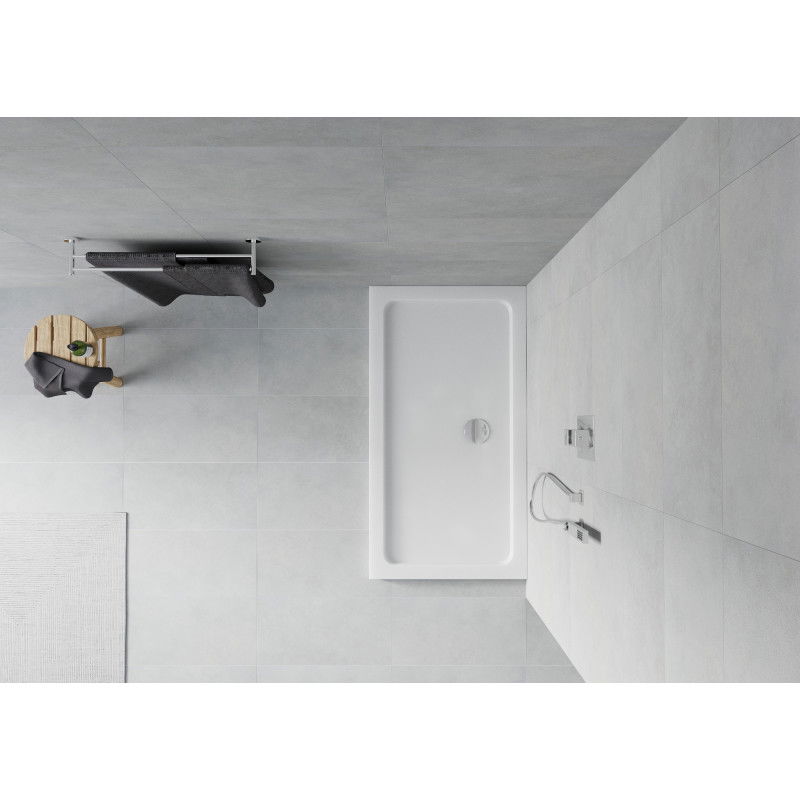 Mexen Flat obdélníková sprchová vanička slim 140 x 70 cm, bílá, sifon chrom - 40107014