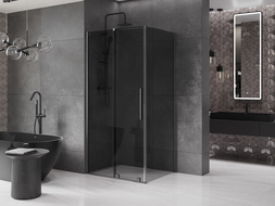 Mexen Velar posuvná sprchová kabina 100 x 90 cm, grafit, gun gray kartáčovaný - 871-100-090-41-66