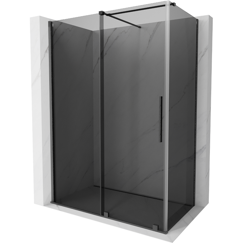 Mexen Velar sprchová kabina posuvná 140 x 70 cm, grafit, kartáčovaná šedá - 871-140-070-41-66