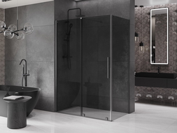 Mexen Velar posuvná sprchová kabina 140 x 70 cm, grafit, kartáčovaný gun gray - 871-140-070-41-66