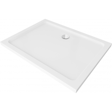 Mexen Flat obdélníková sprchová vanička slim 110 x 100 cm, bílá, chromový sifon - 40101011