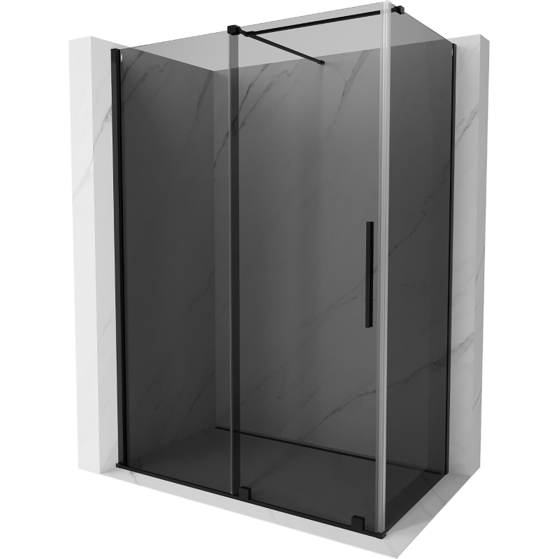 Mexen Velar sprchový kout posuvný 150 x 70 cm, grafit, černý - 871-150-070-41-70