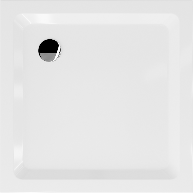 Mexen Flat čtvercový sprchový kout slim 90 x 90 cm, bílý, sifon chrom - 40109090