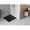 Mexen Flat čtvercová sprchová vanička slim 80 x 80 cm, černá, sifon chrom - 40708080