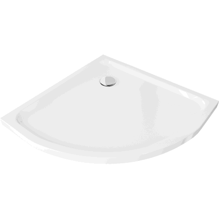 Mexen Flat sprchová vanička půlkruhová slim 80 x 80 cm, bílá, sifon chrom - 41108080