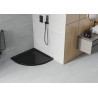 Mexen Flat polokruhový slim sprchový kout 90 x 90 cm, černý, sifon černý - 41709090B