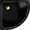 Mexen Flat sprchová vanička půlkulatá slim 80 x 80 cm, černá, sifon zlatý - 41708080G