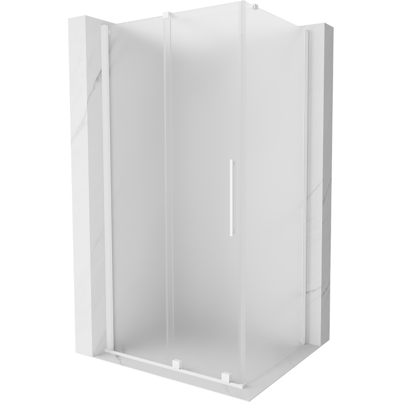 Mexen Velar sprchový kout posuvný 90 x 80 cm, mražené sklo, bílý - 871-090-080-31-20