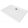 Mexen Flat obdélníkový sprchový kout slim 100 x 70 cm, bílý, černý sifon - 40107010B