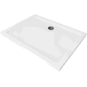Mexen Flat obdélníková sprchová vanička slim 80 x 70 cm, bílá, černý sifon - 40107080B