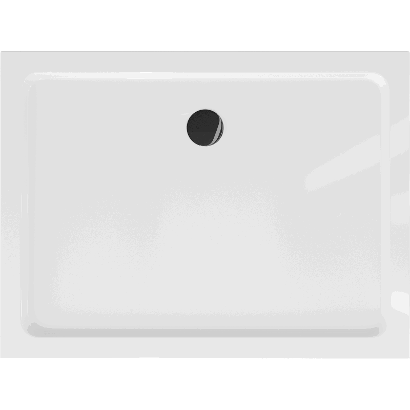 Mexen Flat obdélníková sprchová vanička slim 80 x 70 cm, bílá, černý sifon - 40107080B