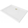 Mexen Flat obdélníkový sprchový kout slim 90 x 70 cm, bílý, sifon zlatý - 40107090G