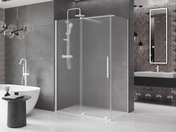 Mexen Velar sprchový kout posuvný 140 x 80 cm, mrazivý, bílý - 871-140-080-31-20