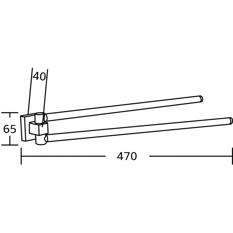 Mexen Rufo dvojitý otočný věšák na ručník, chrom - 7050925-00