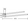 Mexen Rufo dvojitý otočný věšák na ručník, chrom - 7050925-00
