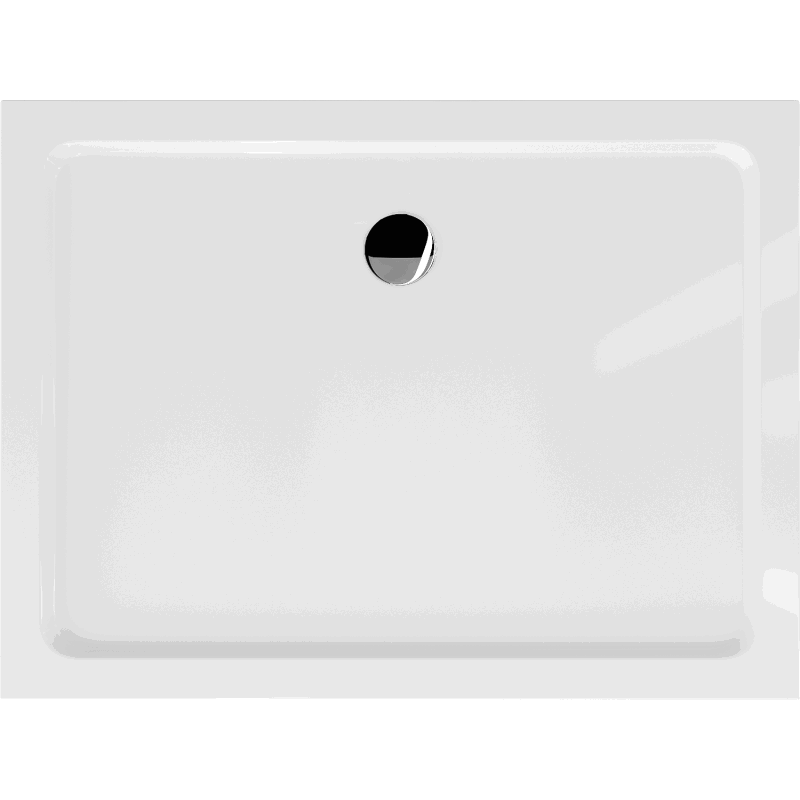 Mexen Flat obdélníkový sprchový kout slim 90 x 70 cm, bílý, sifon chrom - 40107090