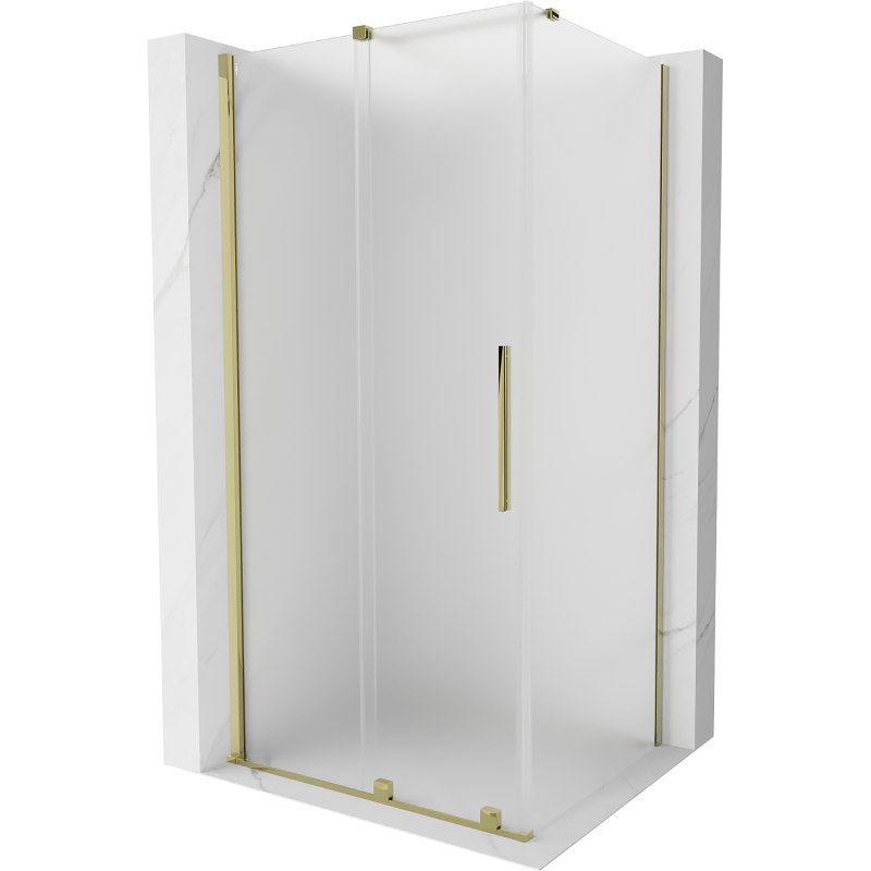Mexen Velar sprchový kout posuvný 110 x 80 cm, matné sklo, zlatá - 871-110-080-31-50
