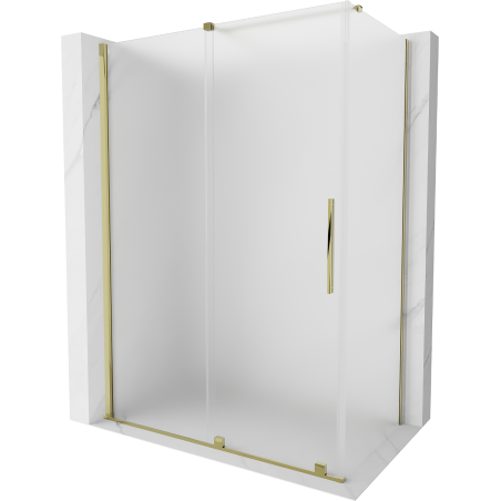 Mexen Velar sprchová kabina posuvná 130 x 75 cm, matné sklo, zlatá - 871-130-075-31-50