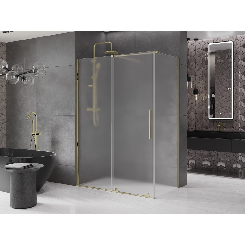Mexen Velar posuvná sprchová kabina 140 x 80 cm, mat, zlatá - 871-140-080-31-50