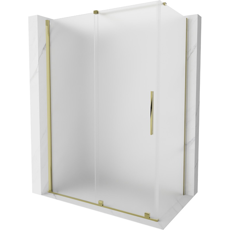 Mexen Velar posuvná sprchová kabina 140 x 80 cm, mat, zlatá - 871-140-080-31-50