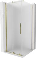 Mexen Velar sprchový kout posuvný 90 x 90 cm, matné sklo, zlatá - 871-090-090-31-50