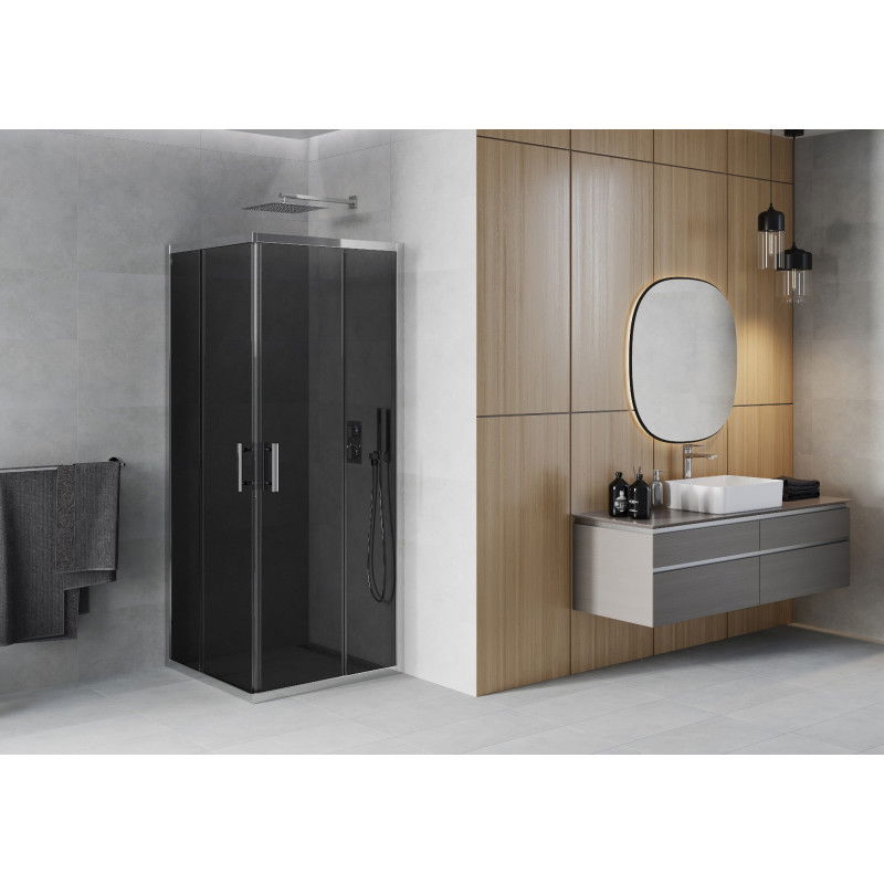Mexen Rio čtvercová sprchová kabina 70 x 70 cm, grafit, chrom - 860-070-070-01-40