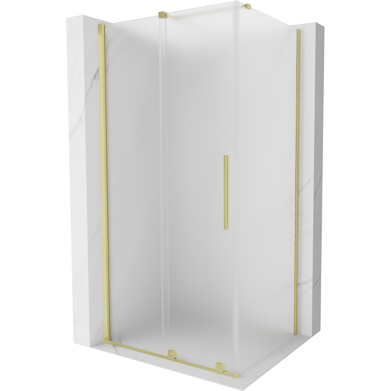 Mexen Velar sprchový kout posuvný 100 x 75 cm, matný, zlato kartáčované - 871-100-075-31-55