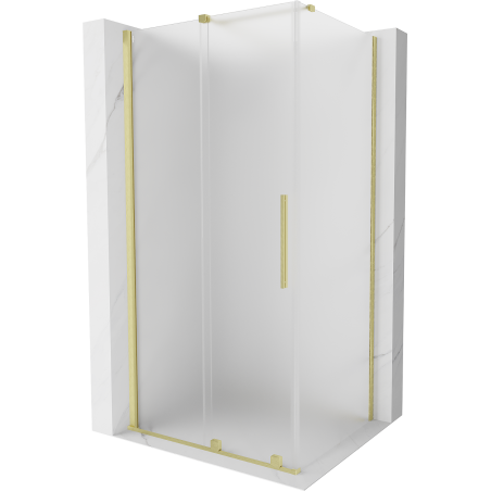 Mexen Velar sprchový kout posuvný 100 x 75 cm, matný, zlato kartáčované - 871-100-075-31-55