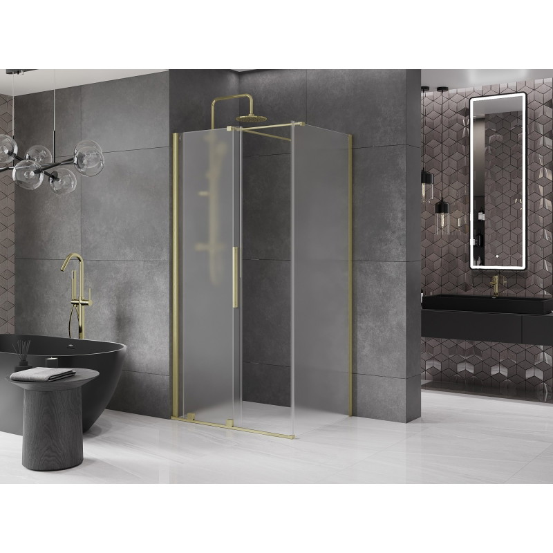 Mexen Velar posuvná sprchová kabina 90 x 80 cm, mat, zlato kartáčované - 871-090-080-31-55