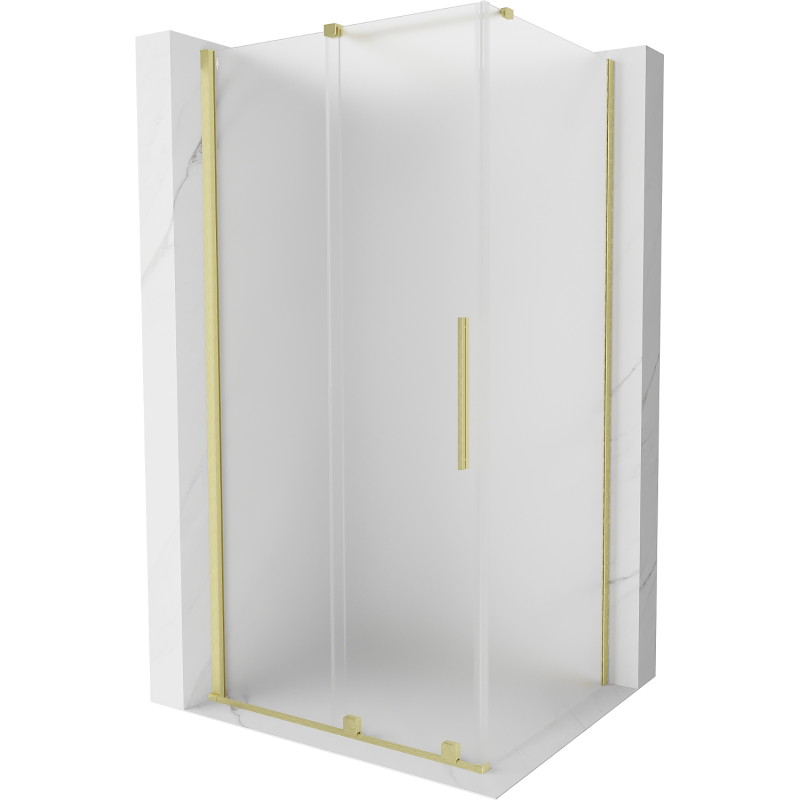 Mexen Velar posuvná sprchová kabina 90 x 80 cm, mat, zlato kartáčované - 871-090-080-31-55