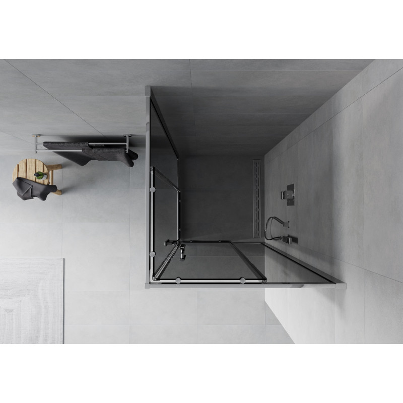 Mexen Rio čtvercová sprchová kabina 90 x 90 cm, grafit, chrom - 860-090-090-01-40