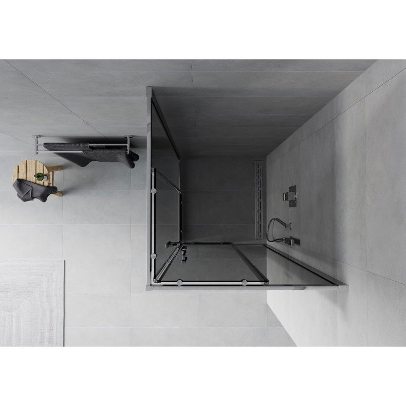 Mexen Rio čtvercový sprchový kout 90 x 90 cm, grafit, chrom - 860-090-090-01-40