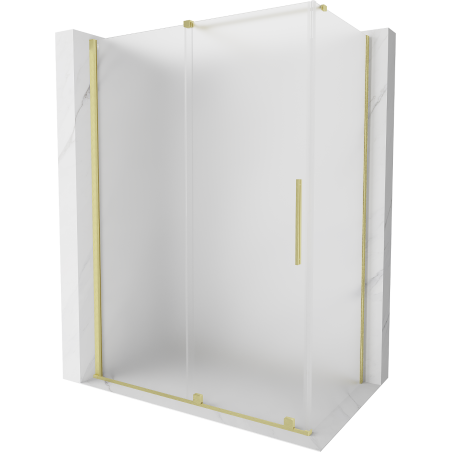 Mexen Velar posuvný sprchový kout 160 x 80 cm, matný, zlatý kartáčovaný - 871-160-080-31-55