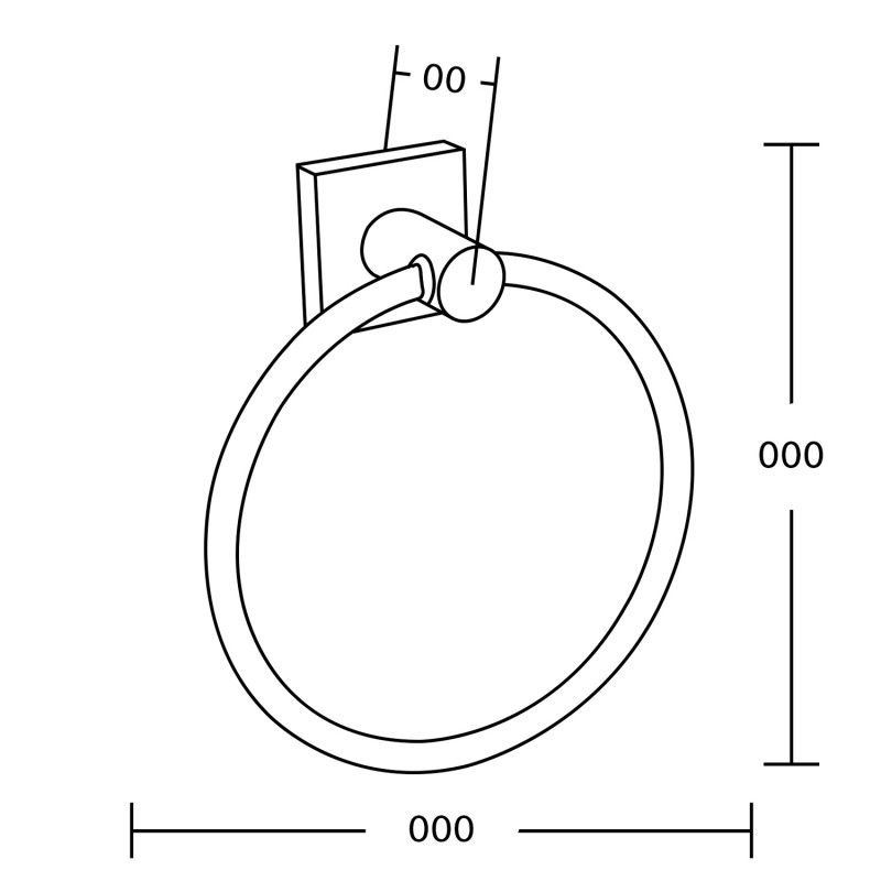 Mexen Rufo věšák na ručník, chrom - 7050932-00