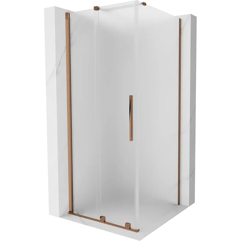 Mexen Velar posuvná sprchová kabina 120 x 120 cm, matná, růžové zlato - 871-120-120-31-60