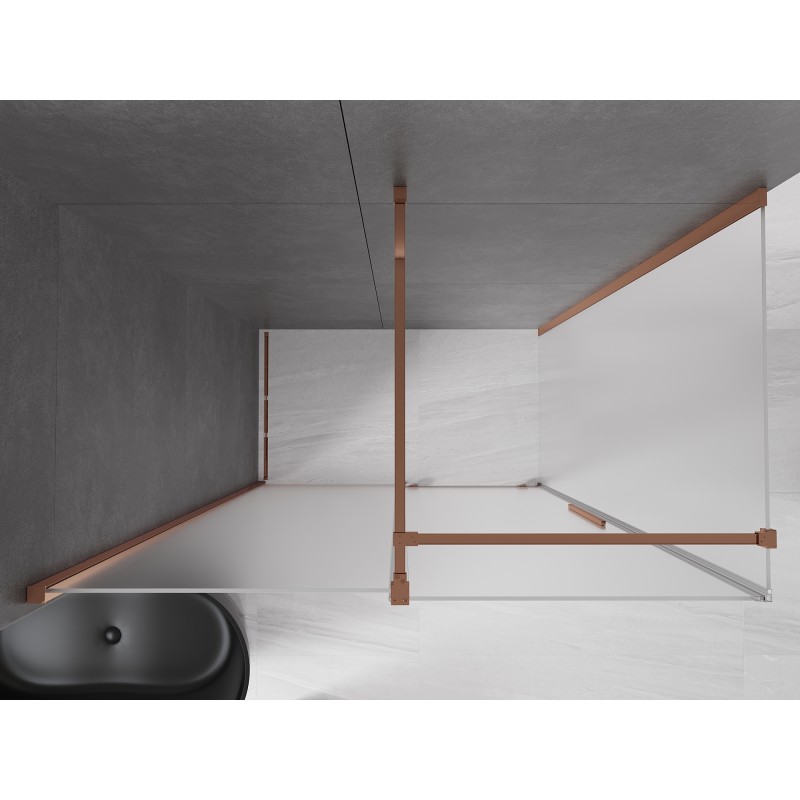 Mexen Velar posuvná sprchová kabina 140 x 85 cm, mat, růžové zlato - 871-140-085-31-60