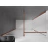 Mexen Velar sprchový kout posuvný 150 x 80 cm, matný, růžové zlato - 871-150-080-31-60