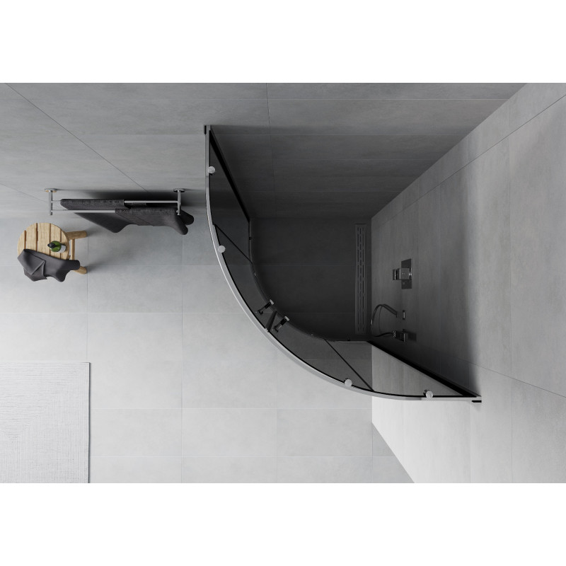 Mexen Rio půlkruhový sprchový kout 90 x 90 cm, grafit, chrom - 863-090-090-01-40