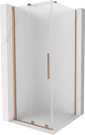 Mexen Velar posuvná sprchová kabina 90 x 90 cm, matná, kartáčovaná měď - 871-090-090-31-65