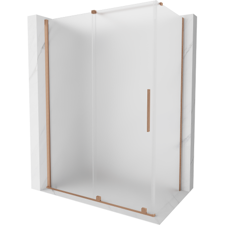 Mexen Velar sprchový kout posuvný 130 x 75 cm, matný, kartáčovaná měď - 871-130-075-31-65