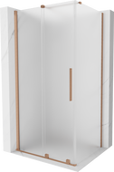 Mexen Velar posuvná sprchová kabina 130 x 80 cm, matné sklo, kartáčovaná měď - 871-130-080-31-65