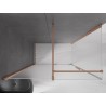 Mexen Velar posuvný sprchový kout 160 x 75 cm, matné sklo, kartáčovaná měď - 871-160-075-31-65