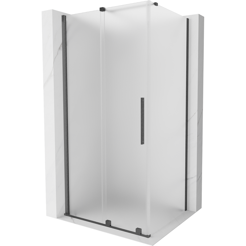 Mexen Velar sprchový kout posuvný 100 x 90 cm, matný, kartáčovaná gun šedá - 871-100-090-31-66