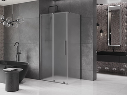 Mexen Velar posuvná sprchová kabina 110 x 90 cm, mat, kartáčovaný gun gray - 871-110-090-31-66